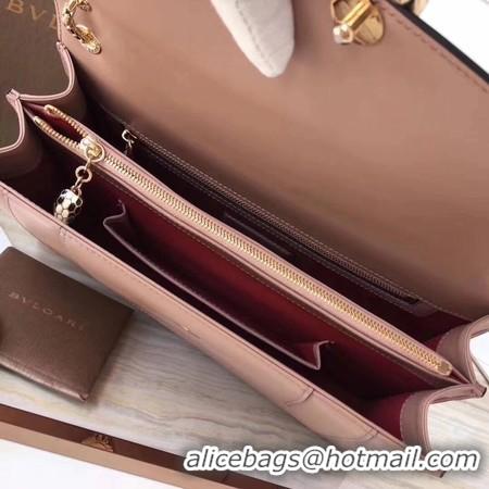 Trendy Design BVLGARI Serpenti Forever Original Calfskin Leather Shoulder Bag 3780 Pink