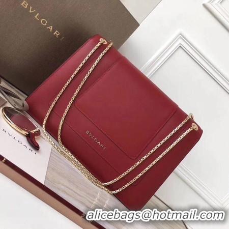 Discount BVLGARI Serpenti Forever Original Calfskin Leather Shoulder Bag 3780 Maroon