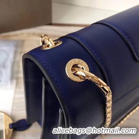 Comfortable BVLGARI Serpenti Forever Original Calfskin Leather Shoulder Bag 3780 Blue