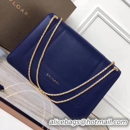 Comfortable BVLGARI Serpenti Forever Original Calfskin Leather Shoulder Bag 3780 Blue