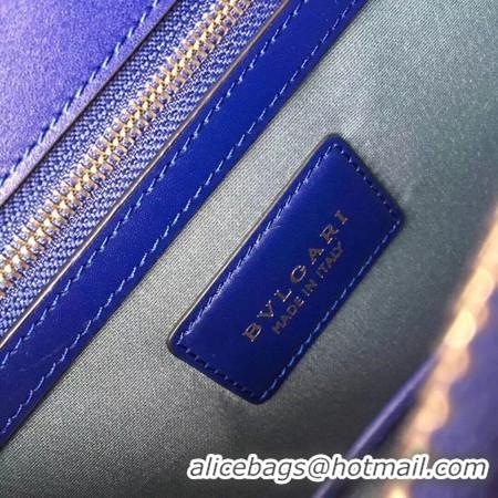 Comfortable BVLGARI Serpenti Forever Original Calfskin Leather Shoulder Bag 3780 Blue