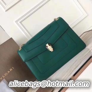 Best Product BVLGARI Serpenti Forever Original Calfskin Leather Shoulder Bag 3780 Green