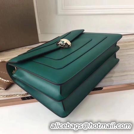 Best Product BVLGARI Serpenti Forever Original Calfskin Leather Shoulder Bag 3780 Green