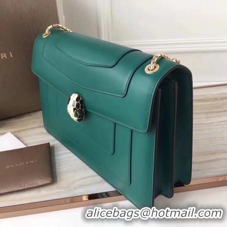 Best Product BVLGARI Serpenti Forever Original Calfskin Leather Shoulder Bag 3780 Green