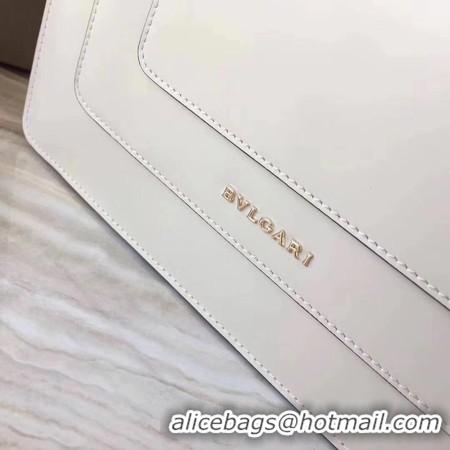 Classic Product BVLGARI Serpenti Forever Original Calfskin Leather Shoulder Bag 3780 Offwhite