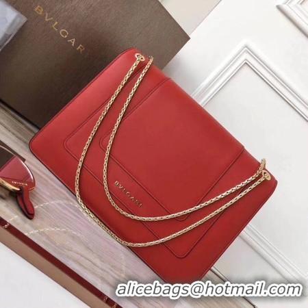 Well Crafted BVLGARI Serpenti Forever Original Calfskin Leather Shoulder Bag 3780 Red