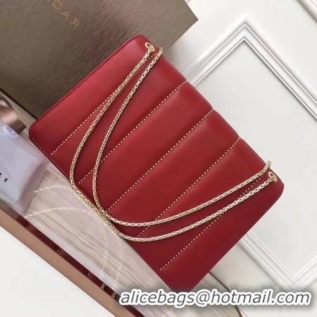 Most Popular BVLGARI Serpenti Forever Original Calfskin Leather Shoulder Bag 3788 Red