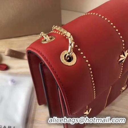 Most Popular BVLGARI Serpenti Forever Original Calfskin Leather Shoulder Bag 3788 Red