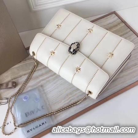 Durable BVLGARI Serpenti Forever Original Calfskin Leather Shoulder Bag 3788 Offwhite