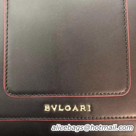 Super Quality BVLGARI Forever Serpenti In Love Shoulder Bag Calfskin Leather BG90031 Black