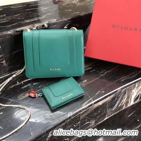 AAAAA BVLGARI Forever Serpenti In Love Shoulder Bag Calfskin Leather BG90031 Green