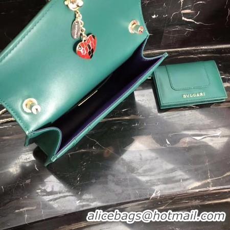 AAAAA BVLGARI Forever Serpenti In Love Shoulder Bag Calfskin Leather BG90031 Green