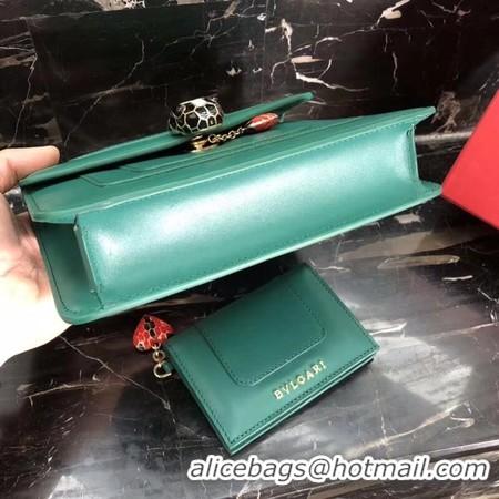 AAAAA BVLGARI Forever Serpenti In Love Shoulder Bag Calfskin Leather BG90031 Green