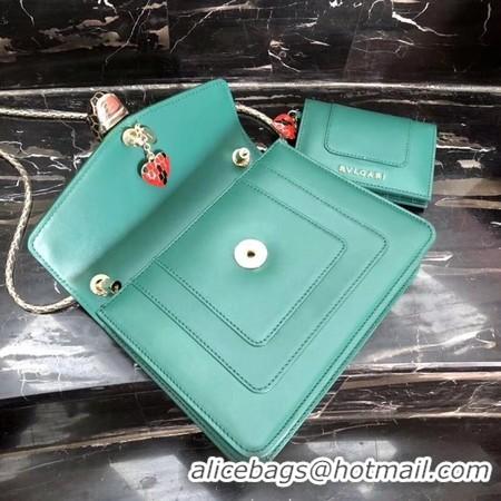 AAAAA BVLGARI Forever Serpenti In Love Shoulder Bag Calfskin Leather BG90031 Green