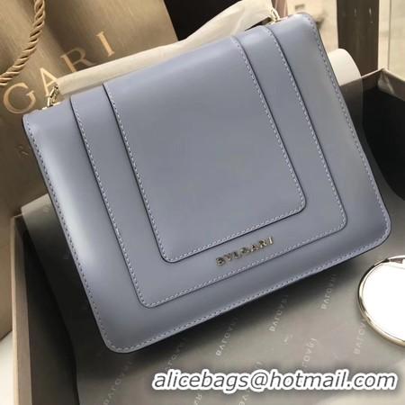 Youthful Bvlgari Original Calfskin Leather serpenti forever Shoulder Bag 97520 Light blue