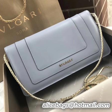 Fashion Bvlgari Original Calfskin Leather serpenti forever Shoulder Bag 97521 Light blue