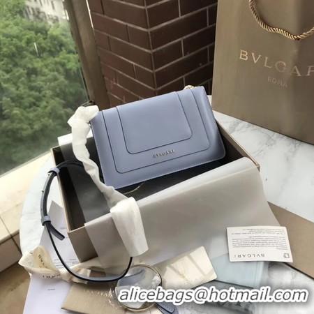 Good Looking Bvlgari Original Calfskin Leather serpenti forever Shoulder Bag 97522 Light blue