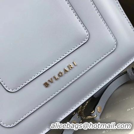 Low Price BVLGARI Original Calfskin Leather Tote Bag 97523  Light blue