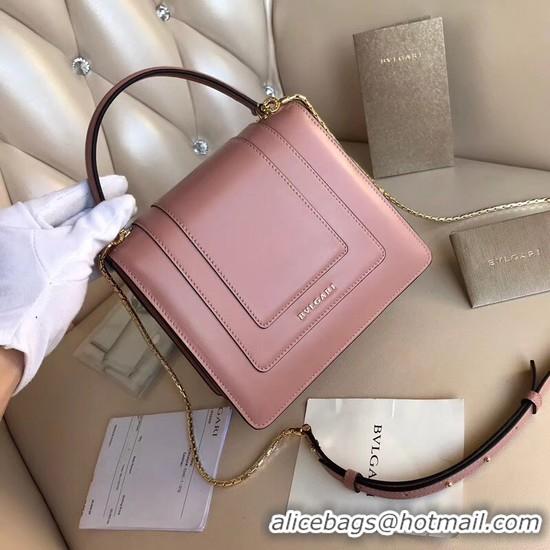 Top Quality BVLGARI Serpenti Forever leather flap bag 3785 Pink