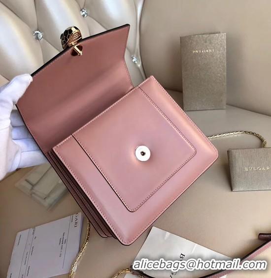 Top Quality BVLGARI Serpenti Forever leather flap bag 3785 Pink