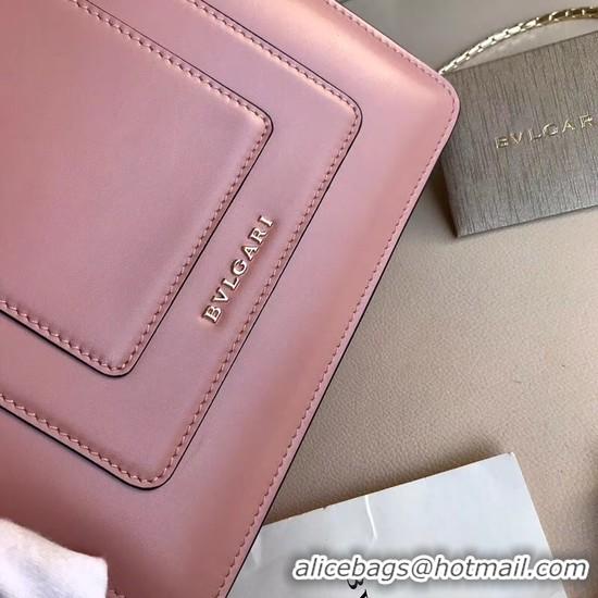 Top Quality BVLGARI Serpenti Forever leather flap bag 3785 Pink