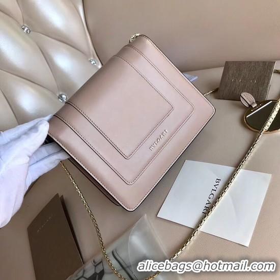 Design Cheap BVLGARI Serpenti Forever leather flap bag 5589 light pink