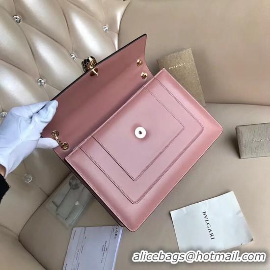 Stylish BVLGARI Serpenti Forever leather shoulder bag 3788 pink