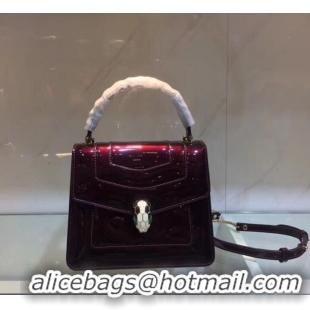 Discount BVLGARI Serpenti Forever metallic-leather shoulder bag 058962 fuchsia