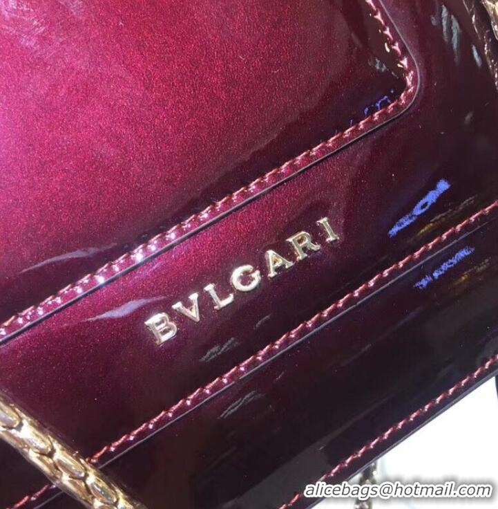 Discount BVLGARI Serpenti Forever metallic-leather shoulder bag 058962 fuchsia