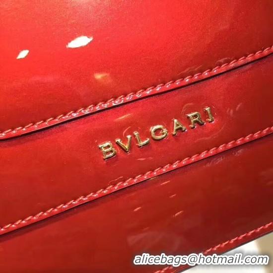 Inexpensieve BVLGARI Serpenti Forever metallic-leather shoulder bag 08962 red