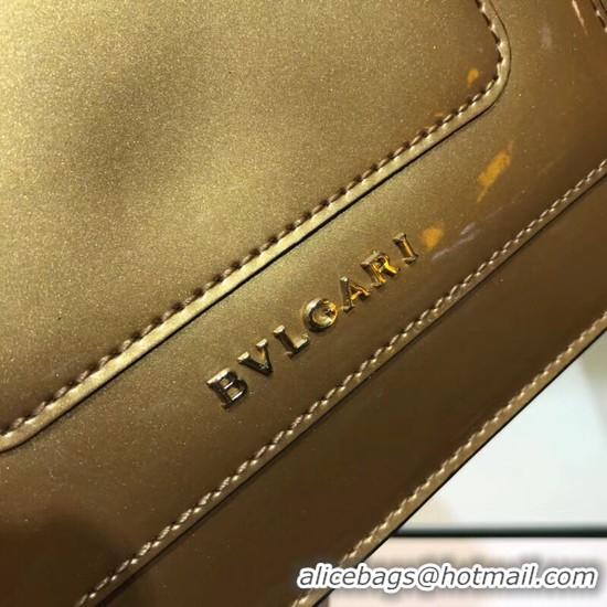 Duplicate BVLGARI Serpenti Forever metallic-leather shoulder bag 08962 gold