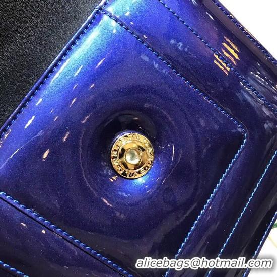 Most Popular BVLGARI Serpenti Forever metallic-leather shoulder bag 08962 blue