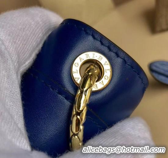 Design Cheap BVLGARI Serpenti Forever Flap Cover leather bag 00962 blue