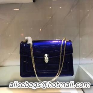 Sophisticated BVLGARI metallic-leather shoulder bag 15004 blue