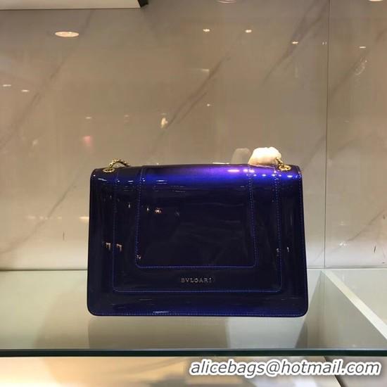 Sophisticated BVLGARI metallic-leather shoulder bag 15004 blue