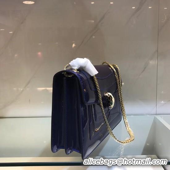 Sophisticated BVLGARI metallic-leather shoulder bag 15004 blue