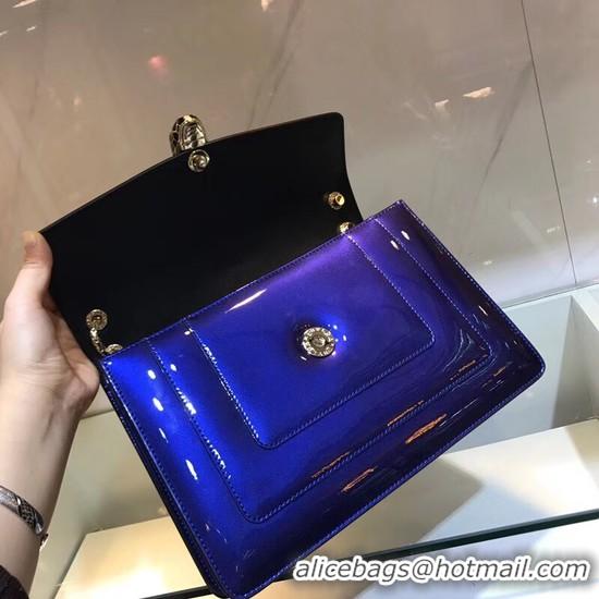 Sophisticated BVLGARI metallic-leather shoulder bag 15004 blue