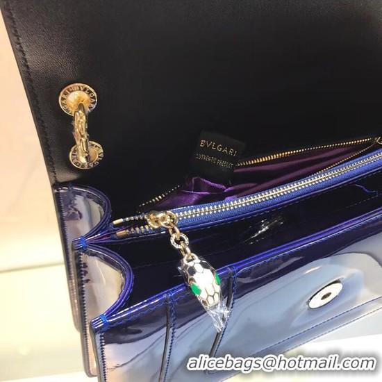 Sophisticated BVLGARI metallic-leather shoulder bag 15004 blue