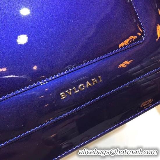 Sophisticated BVLGARI metallic-leather shoulder bag 15004 blue