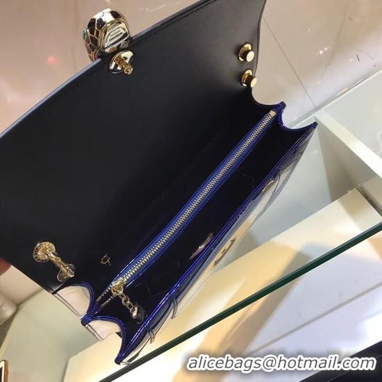 Sophisticated BVLGARI metallic-leather shoulder bag 15004 blue