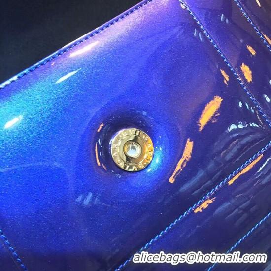 Sophisticated BVLGARI metallic-leather shoulder bag 15004 blue