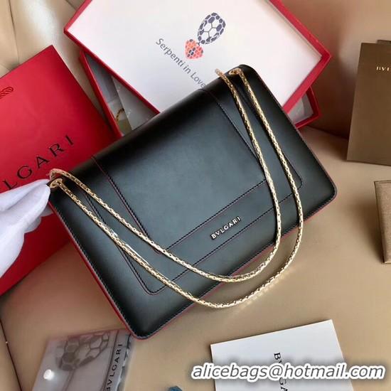 Good Quality Bvlgari Forever serpenti in love Original calf leather Shoulder Bag 2466 black