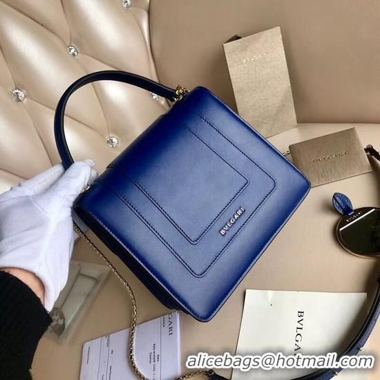 Sumptuous BVLGARI Serpenti Forever leather flap bag 3785 blue