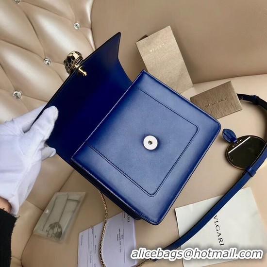 Sumptuous BVLGARI Serpenti Forever leather flap bag 3785 blue