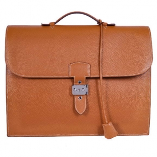 Hermes Sac Depeche 38cm Briefcase Clemence Camel