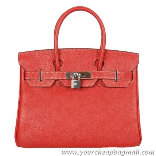 Hermes Birkin 30CM Tote Bags Smooth Togo Leather Red