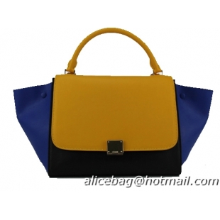 Celine Original Leather Trapeze Bag CL88037 Wheat&Black&Blue