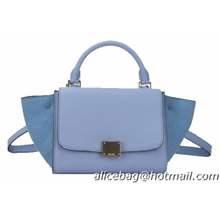 Celine Nano Trapeze Bag Grainy&Nubuck Leather C88038 Light Blue