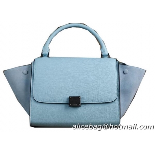 Celine mini Trapeze Top Handle Bag Original Grainy Leather 3342S Light Blue