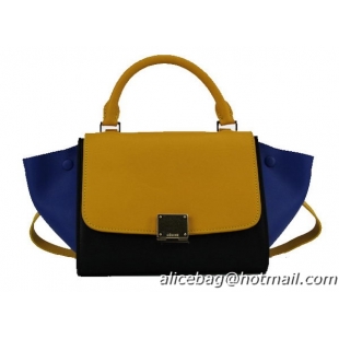 Celine Nano Trapeze Bag Original Leather C88038 Wheat&Black&Blue